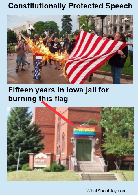 us flag burning vs pride flag